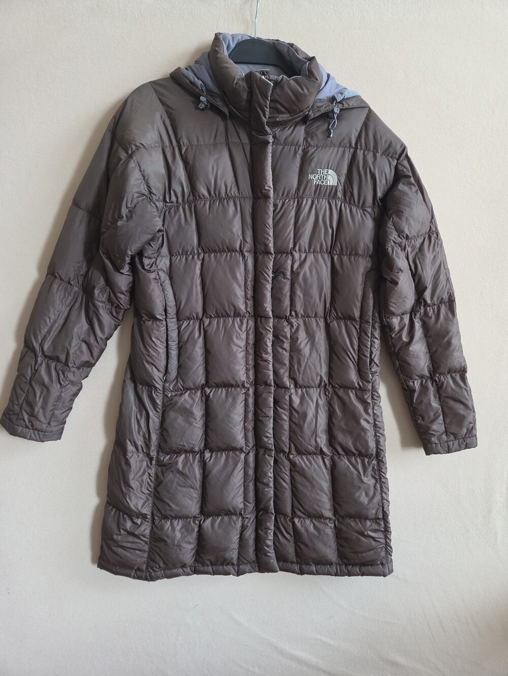 North Face Long Puffer Jacket Brown 600 Down Insulated Size Med *Read